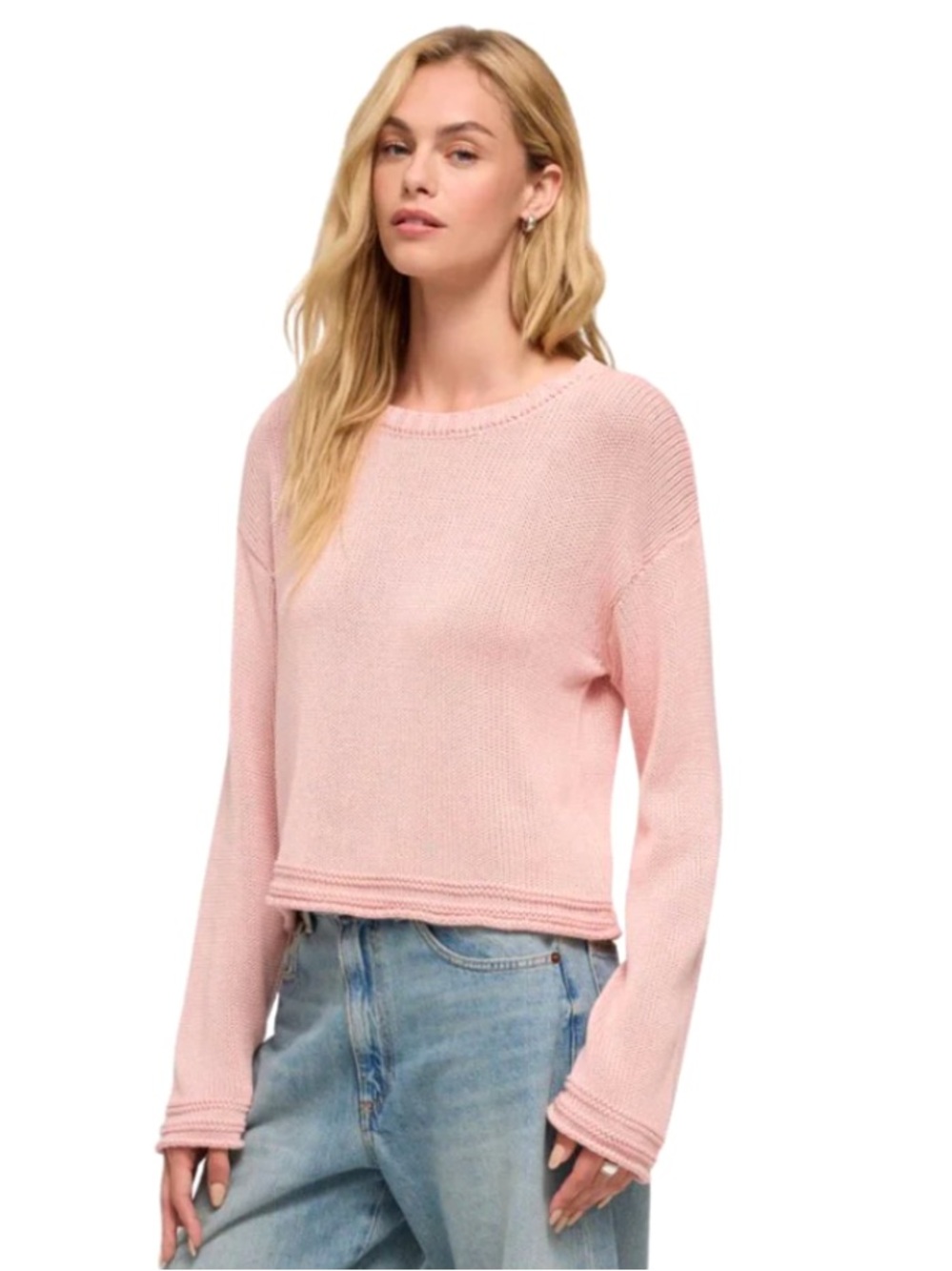 Z Supply Emerson Pink Dreams Lightweight Bell Sleeve Crewneck Sweater